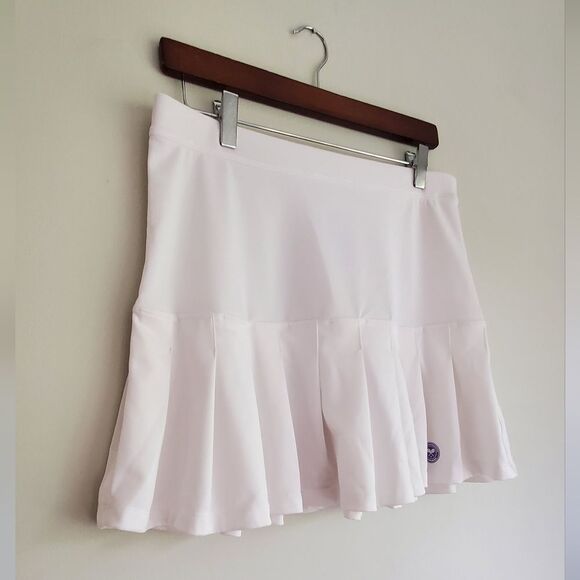 Wimbledon Performance White Pleated Tennis Skirt Womens Size 14 - Picture 2 of 10